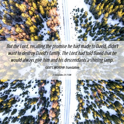 Picture 06 - 2 Chronicles 21:7 GW - But the Lord, recalling the promise he had made - Bible Verse Picture