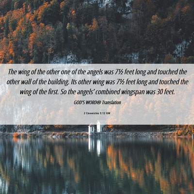 Picture 06 - 2 Chronicles 3:12 GW - The wing of the other one of the angels was 7½ - Bible Verse Picture