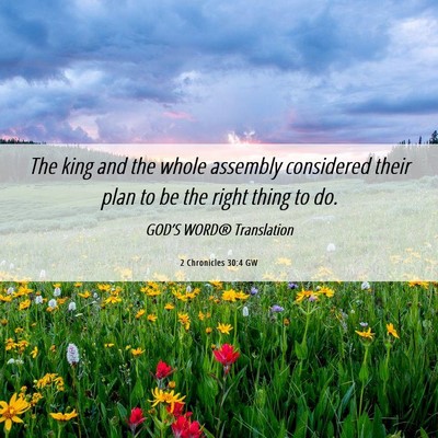 Picture 06 - 2 Chronicles 30:4 GW - The king and the whole assembly considered their - Bible Verse Picture