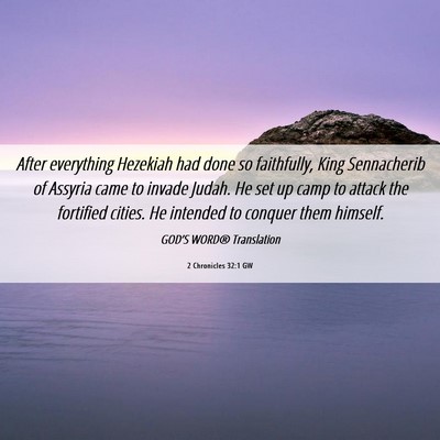 Picture 06 - 2 Chronicles 32:1 GW - After everything Hezekiah had done so faithfully, - Bible Verse Picture
