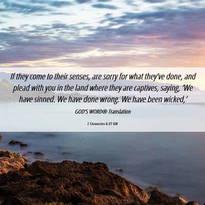 Picture 06 - 2 Chronicles 6:37 GW - If they come to their senses, are sorry for what - Bible Verse Picture