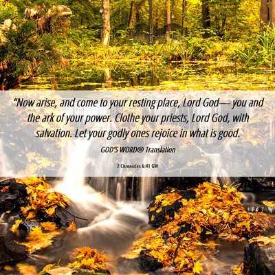 Picture 06 - 2 Chronicles 6:41 GW - “Now arise, and come to your resting place, - Bible Verse Picture