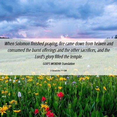 Picture 06 - 2 Chronicles 7:1 GW - When Solomon finished praying, fire came down - Bible Verse Picture