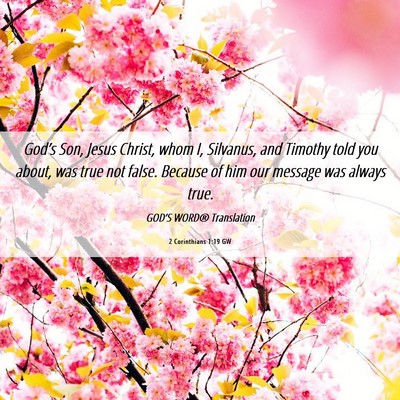 Picture 06 - 2 Corinthians 1:19 GW - God’s Son, Jesus Christ, whom I, Silvanus, and - Bible Verse Picture