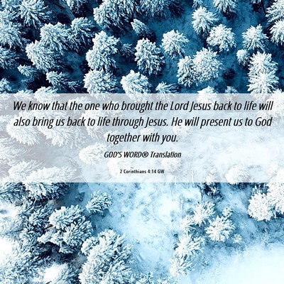 Picture 06 - 2 Corinthians 4:14 GW - We know that the one who brought the Lord Jesus - Bible Verse Picture