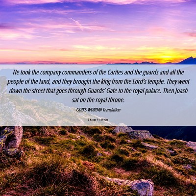 Picture 06 - 2 Kings 11:19 GW - He took the company commanders of the Carites and - Bible Verse Picture