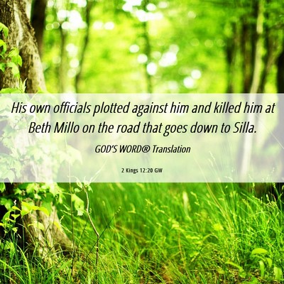 Picture 06 - 2 Kings 12:20 GW - His own officials plotted against him and killed - Bible Verse Picture