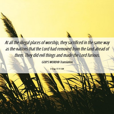 Picture 06 - 2 Kings 17:11 GW - At all the illegal places of worship, they - Bible Verse Picture