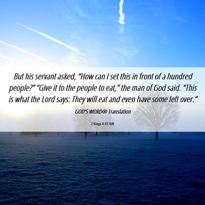 Picture 06 - 2 Kings 4:43 GW - But his servant asked, “How can I set this in - Bible Verse Picture