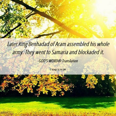 Picture 06 - 2 Kings 6:24 GW - Later King Benhadad of Aram assembled his whole - Bible Verse Picture
