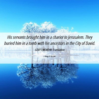 Picture 06 - 2 Kings 9:28 GW - His servants brought him in a chariot to - Bible Verse Picture