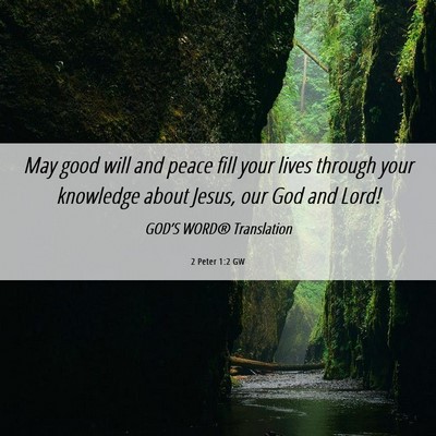 Picture 06 - 2 Peter 1:2 GW - May good will and peace fill your lives through - Bible Verse Picture
