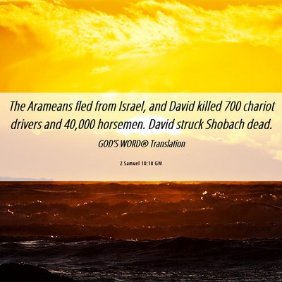 Picture 06 - 2 Samuel 10:18 GW - The Arameans fled from Israel, and David killed - Bible Verse Picture