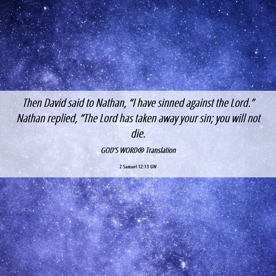 Picture 06 - 2 Samuel 12:13 GW - Then David said to Nathan, “I have sinned - Bible Verse Picture