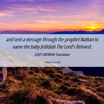 Picture 06 - 2 Samuel 12:25 GW - and sent a message through the prophet Nathan to - Bible Verse Picture