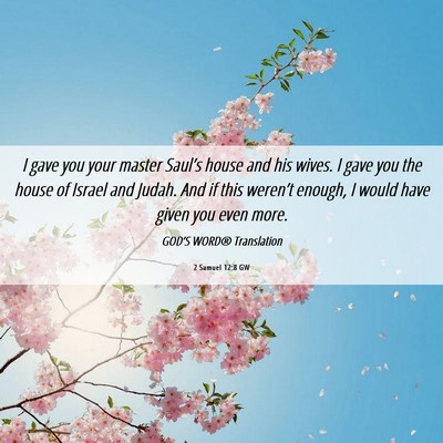 Picture 06 - 2 Samuel 12:8 GW - I gave you your master Saul’s house and his - Bible Verse Picture