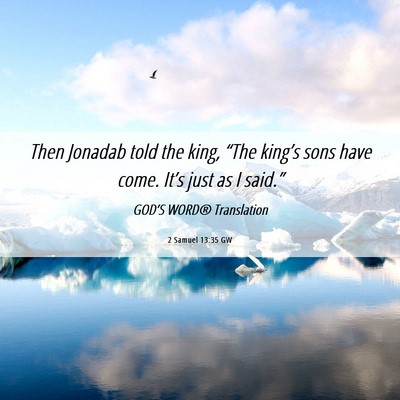 Picture 06 - 2 Samuel 13:35 GW - Then Jonadab told the king, “The king’s sons - Bible Verse Picture