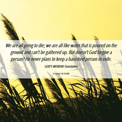 Picture 06 - 2 Samuel 14:14 GW - We are all going to die; we are all like water - Bible Verse Picture