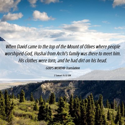 Picture 06 - 2 Samuel 15:32 GW - When David came to the top of the Mount of Olives - Bible Verse Picture