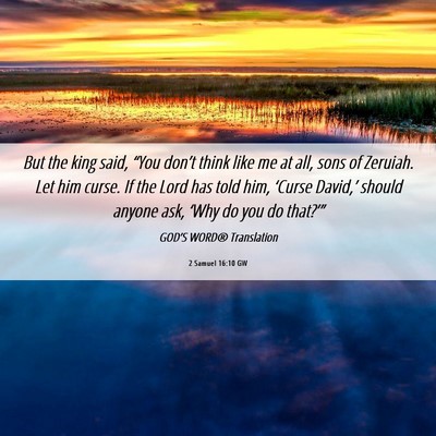 Picture 06 - 2 Samuel 16:10 GW - But the king said, “You don’t think like me - Bible Verse Picture