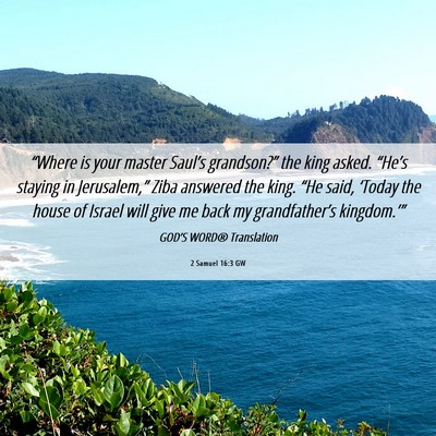 Picture 06 - 2 Samuel 16:3 GW - “Where is your master Saul’s grandson?” the - Bible Verse Picture