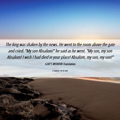Picture 06 - 2 Samuel 18:33 GW - The king was shaken by the news. He went to the - Bible Verse Picture