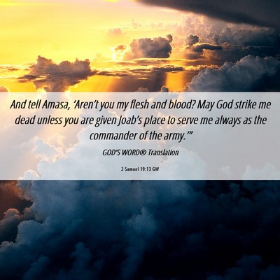 Picture 06 - 2 Samuel 19:13 GW - And tell Amasa, ‘Aren’t you my flesh and - Bible Verse Picture