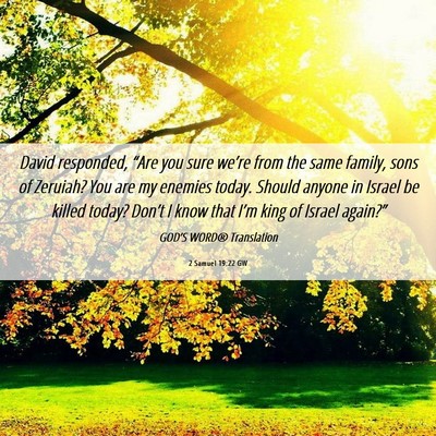 Picture 06 - 2 Samuel 19:22 GW - David responded, “Are you sure we’re from the - Bible Verse Picture