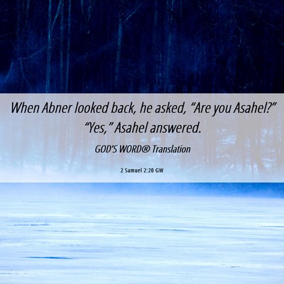 Picture 06 - 2 Samuel 2:20 GW - When Abner looked back, he asked, “Are you - Bible Verse Picture