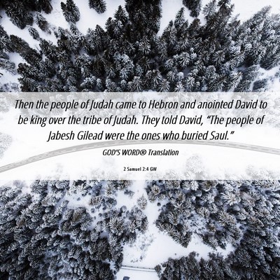 Picture 06 - 2 Samuel 2:4 GW - Then the people of Judah came to Hebron and - Bible Verse Picture