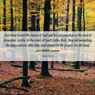 Picture 06 - 2 Samuel 21:14 GW - Then they buried the bones of Saul and his son - Bible Verse Picture
