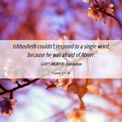Picture 06 - 2 Samuel 3:11 GW - Ishbosheth couldn’t respond to a single word, - Bible Verse Picture