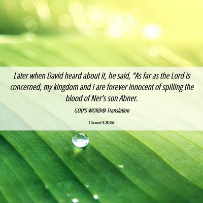 Picture 06 - 2 Samuel 3:28 GW - Later when David heard about it, he said, “As - Bible Verse Picture