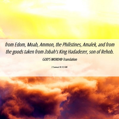 Picture 06 - 2 Samuel 8:12 GW - from Edom, Moab, Ammon, the Philistines, Amalek, - Bible Verse Picture