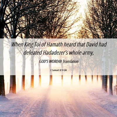 Picture 06 - 2 Samuel 8:9 GW - When King Toi of Hamath heard that David had - Bible Verse Picture