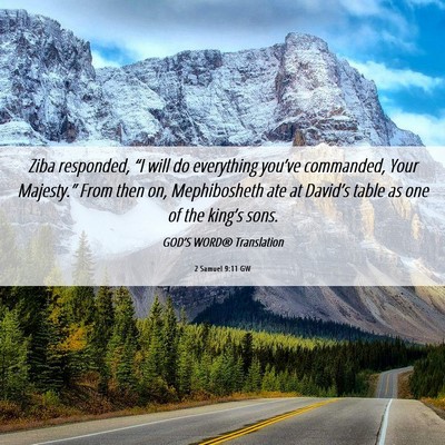Picture 06 - 2 Samuel 9:11 GW - Ziba responded, “I will do everything you’ve - Bible Verse Picture