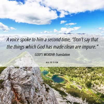 Picture 06 - Acts 10:15 GW - A voice spoke to him a second time, “Don’t - Bible Verse Picture
