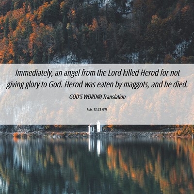 Picture 06 - Acts 12:23 GW - Immediately, an angel from the Lord killed Herod - Bible Verse Picture