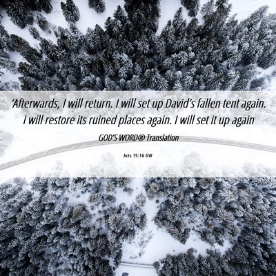Picture 06 - Acts 15:16 GW - ‘Afterwards, I will return. I will set up - Bible Verse Picture