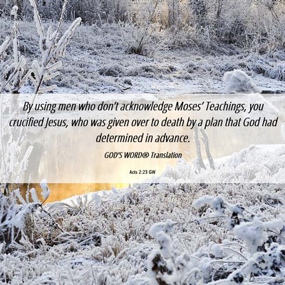 Picture 06 - Acts 2:23 GW - By using men who don’t acknowledge Moses’ - Bible Verse Picture