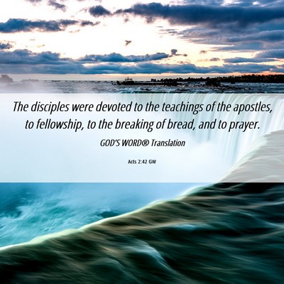 Picture 06 - Acts 2:42 GW - The disciples were devoted to the teachings of - Bible Verse Picture