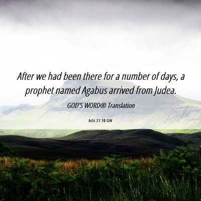 Picture 06 - Acts 21:10 GW - After we had been there for a number of days, a - Bible Verse Picture
