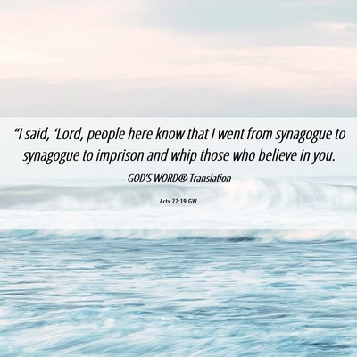 Picture 06 - Acts 22:19 GW - “I said, ‘Lord, people here know that I went - Bible Verse Picture