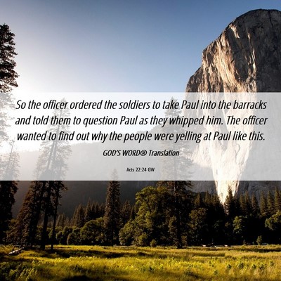 Picture 06 - Acts 22:24 GW - So the officer ordered the soldiers to take Paul - Bible Verse Picture