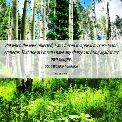 Picture 06 - Acts 28:19 GW - But when the Jews objected, I was forced to - Bible Verse Picture