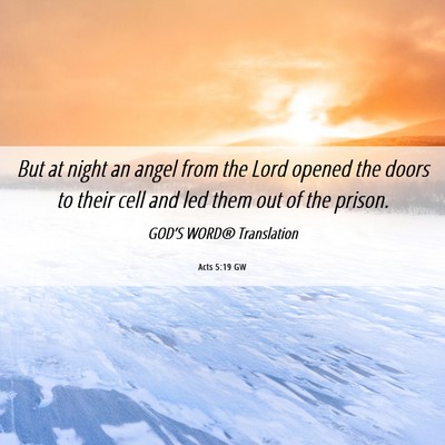 Picture 06 - Acts 5:19 GW - But at night an angel from the Lord opened the - Bible Verse Picture