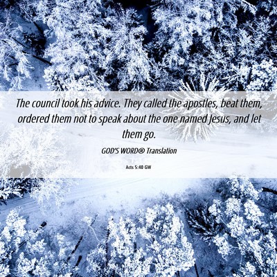 Picture 06 - Acts 5:40 GW - The council took his advice. They called the - Bible Verse Picture