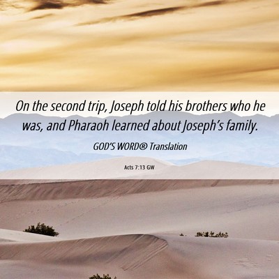 Picture 06 - Acts 7:13 GW - On the second trip, Joseph told his brothers who - Bible Verse Picture