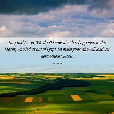 Picture 06 - Acts 7:40 GW - They told Aaron, ‘We don’t know what has - Bible Verse Picture