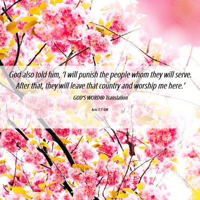 Picture 06 - Acts 7:7 GW - God also told him, ‘I will punish the people - Bible Verse Picture